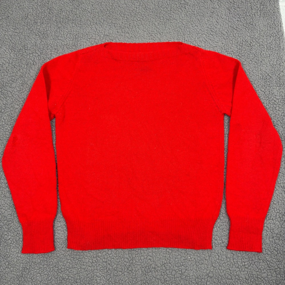 Vintage Towncraft JC Penney Red Shetland Wool Sweater Mens L Made in Japan READ